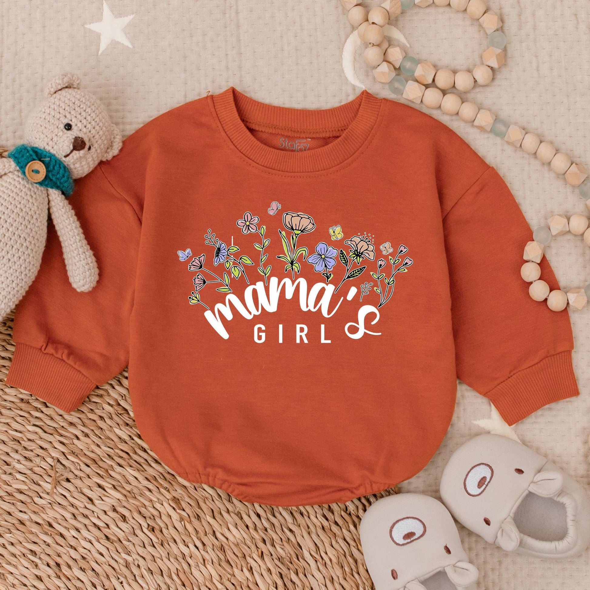 Mama's Girl Flower Bubble Romper Adorable Baby Girl Clothes Perfect Mother's Day Gift Mommy's Little Treasure