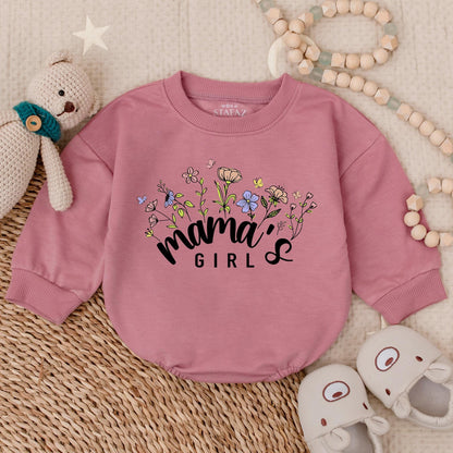 Mama's Girl Flower Bubble Romper Adorable Baby Girl Clothes Perfect Mother's Day Gift Mommy's Little Treasure
