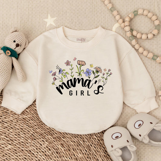 Mama's Girl Flower Bubble Romper Adorable Baby Girl Clothes Perfect Mother's Day Gift Mommy's Little Treasure