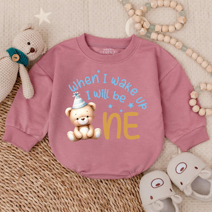 Personalized Bear First Birthday Bubble Romper Cute Beary Boy Outfit Custom Baby Clothes First Birthday Gift for Boy