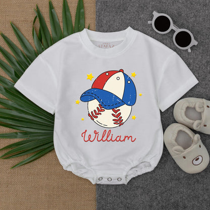 Personalized Boy Baseball Romper | Game Day Outfit for Baby Brother | Custom Baseball Season Clothes | Baby Shower Gift