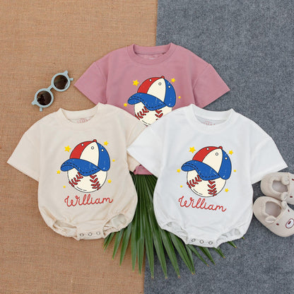 Personalized Boy Baseball Romper | Game Day Outfit for Baby Brother | Custom Baseball Season Clothes | Baby Shower Gift