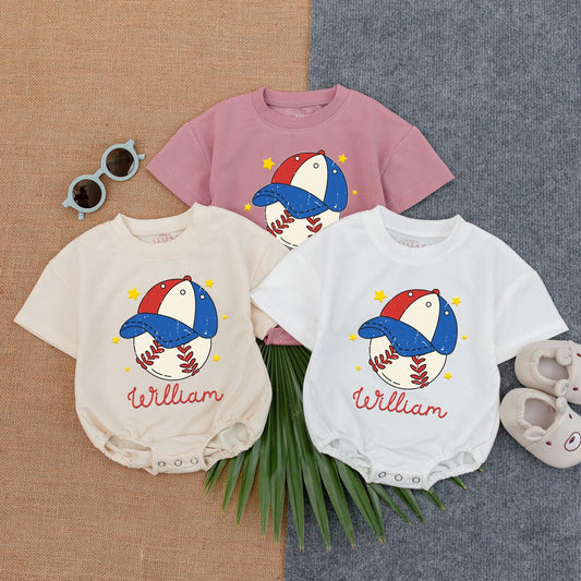 Personalized Boy Baseball Romper | Game Day Outfit for Baby Brother | Custom Baseball Season Clothes | Baby Shower Gift