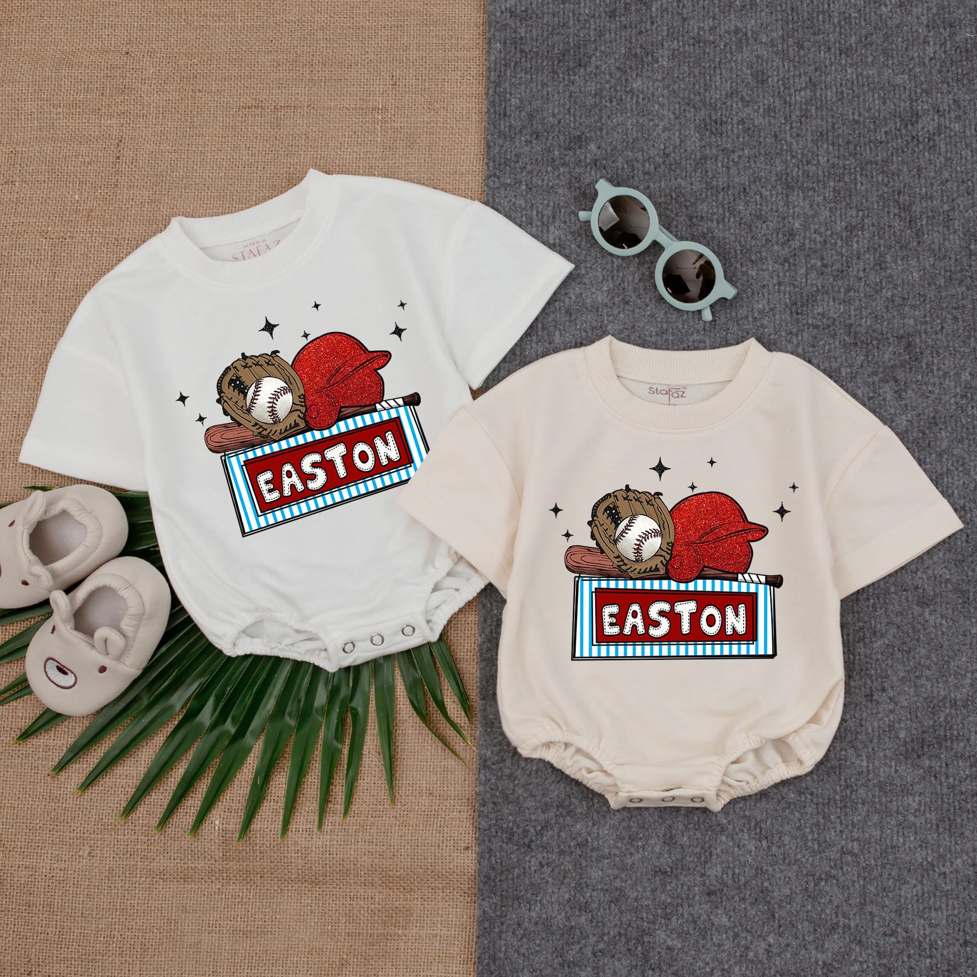 Custom Baseball Bubble Romper for Baby Boy Gameday Outfit Baseball Lover Gift Newborn Clothes Custom Name