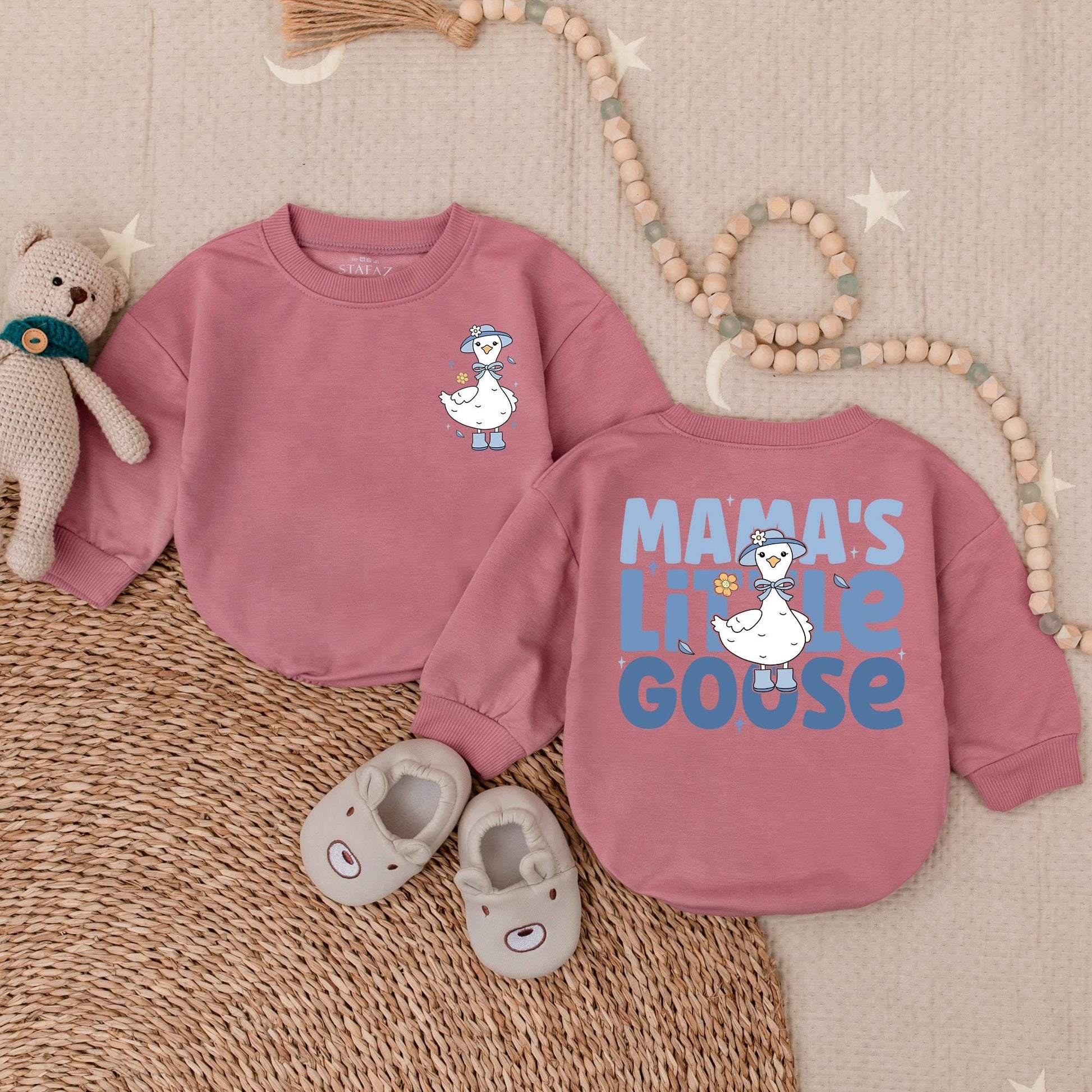 Mama's Little Goose Bubble Romper Adorable Baby Girl Outfit Mother's Day Gift Mommy's Bestie Newborn Clothes