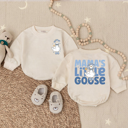 Mama's Little Goose Bubble Romper Adorable Baby Girl Outfit Mother's Day Gift Mommy's Bestie Newborn Clothes