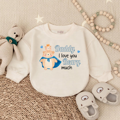 I Love You Beary Much Baby Boy Bubble Romper for Father's Day | Dad & Son Matching Outfit | Baby Shower Gift Newborn