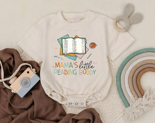 Mama's Little Reading Buddy Baby Romper Book Lover Outfit for Newborn Infant Mother's Day Gift for Bookish Moms New Mom Shower
