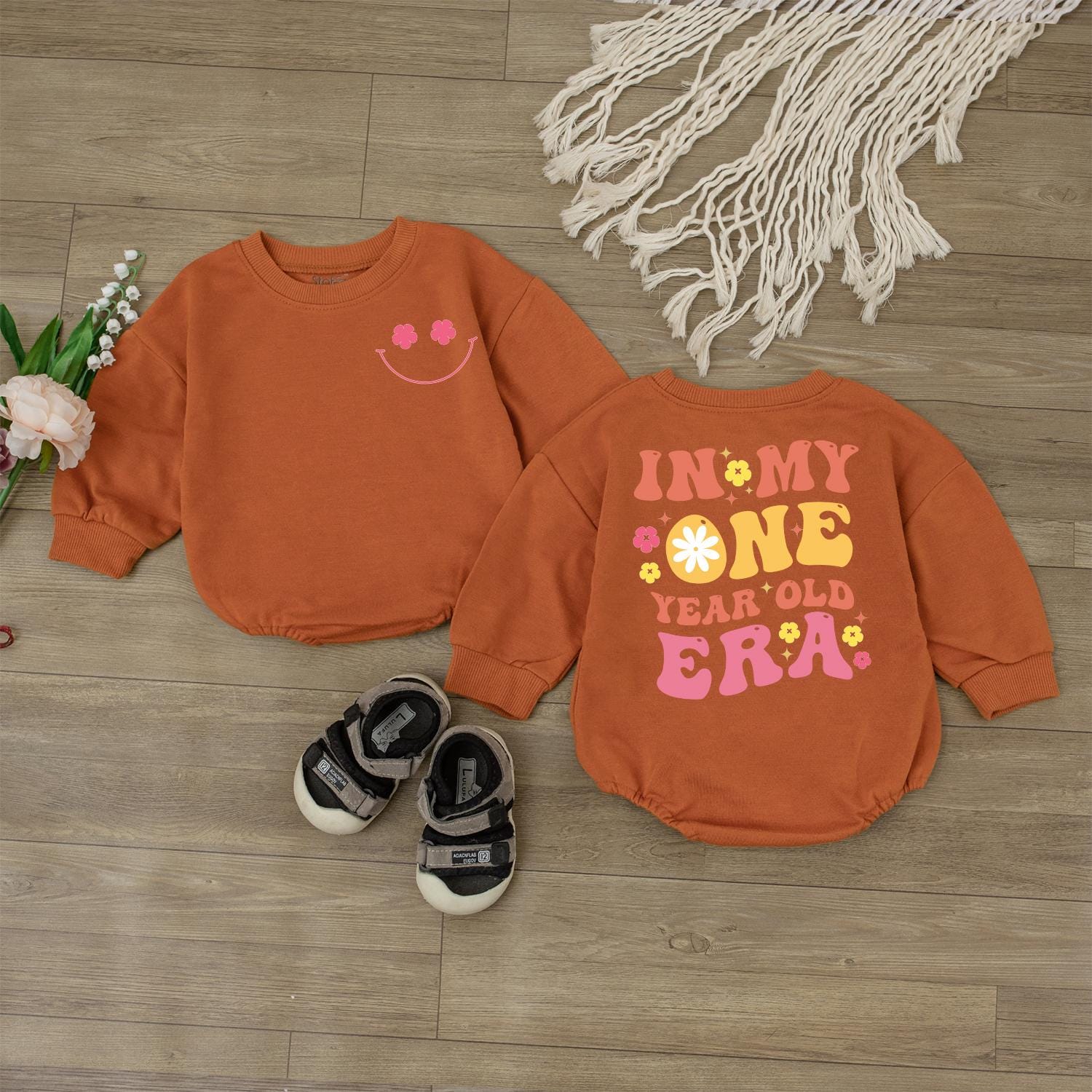 Cozy Baby Bubble Romper for One Year Old Birthday Toddler Sweatshirt Unisex Infant Jumpsuit Cute Soft Gender Neutral Gift