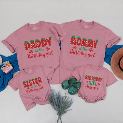 Sweet One Strawberry Birthday Girl Shirt Personalized Family Matching Party Tee Outfit First Birthday, Berry First Birthday, Sweet Strawberry Theme