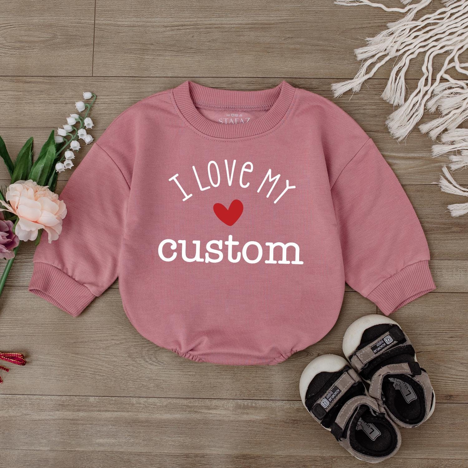 Personalized Baby Romper I Love My Grandma Cute Infant Name Bodysuit Newborn Baby Shower Gift