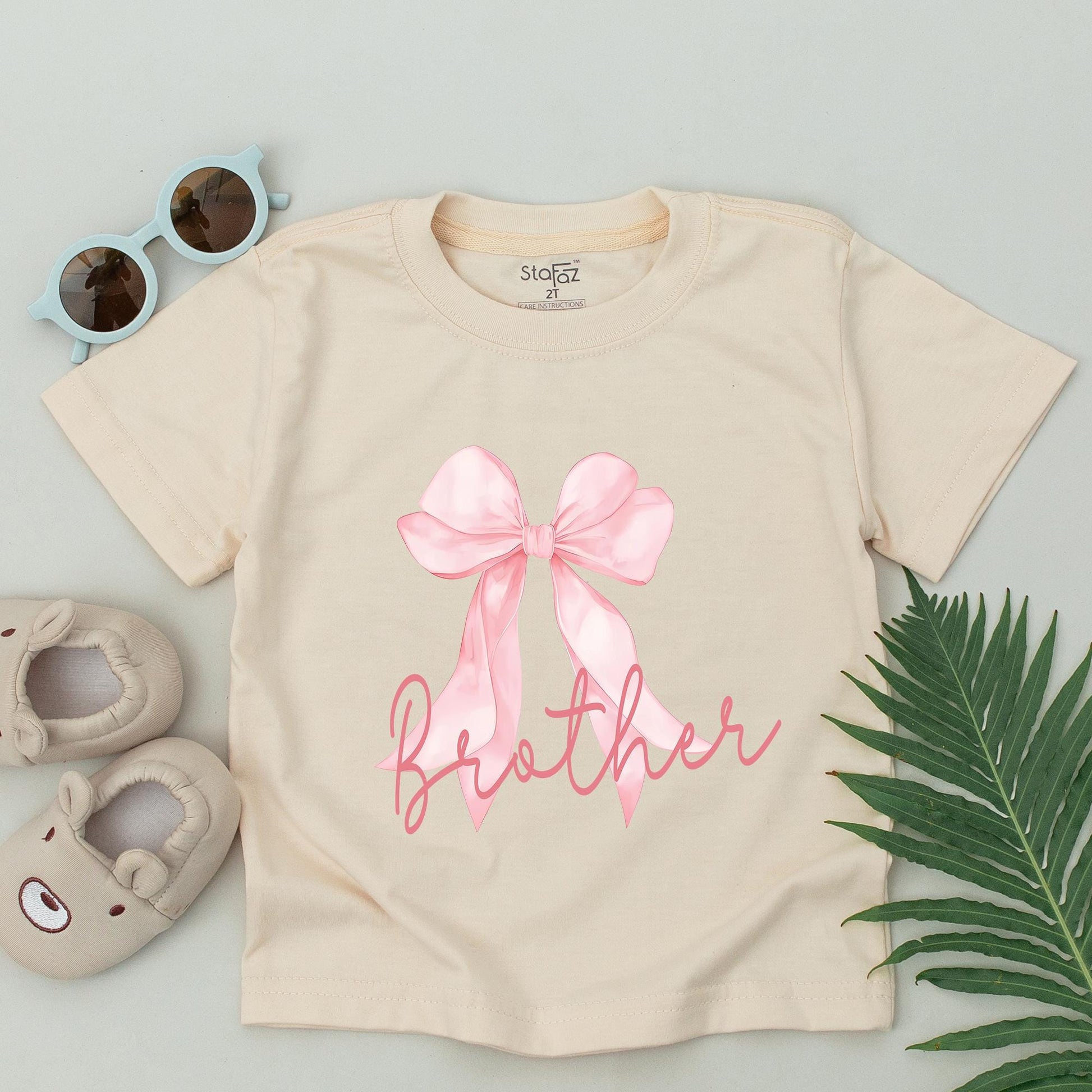 Personalized Pink Bow First Birthday Family T-Shirt Matching Outfit Custom Name 1st Birthday Girl Pink Bow Party Celebration Gift
