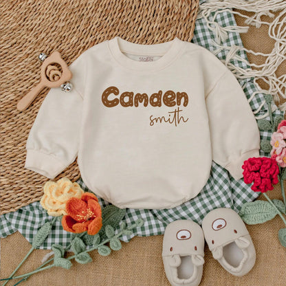 Personalized Name Baby Boy Sweatshirt Romper Cozy Newborn Bodysuit Comfortable Baby Shower Gift Coming Home Outfit Warm Clothes