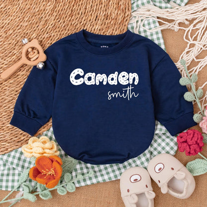 Personalized Name Baby Boy Sweatshirt Romper Cozy Newborn Bodysuit Comfortable Baby Shower Gift Coming Home Outfit Warm Clothes