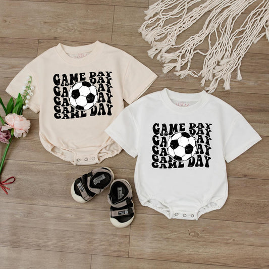 Retro Soccer Jumpsuit for Boys Baby Baseball Outfit Game Day Bodysuit Football Team Fan Gear