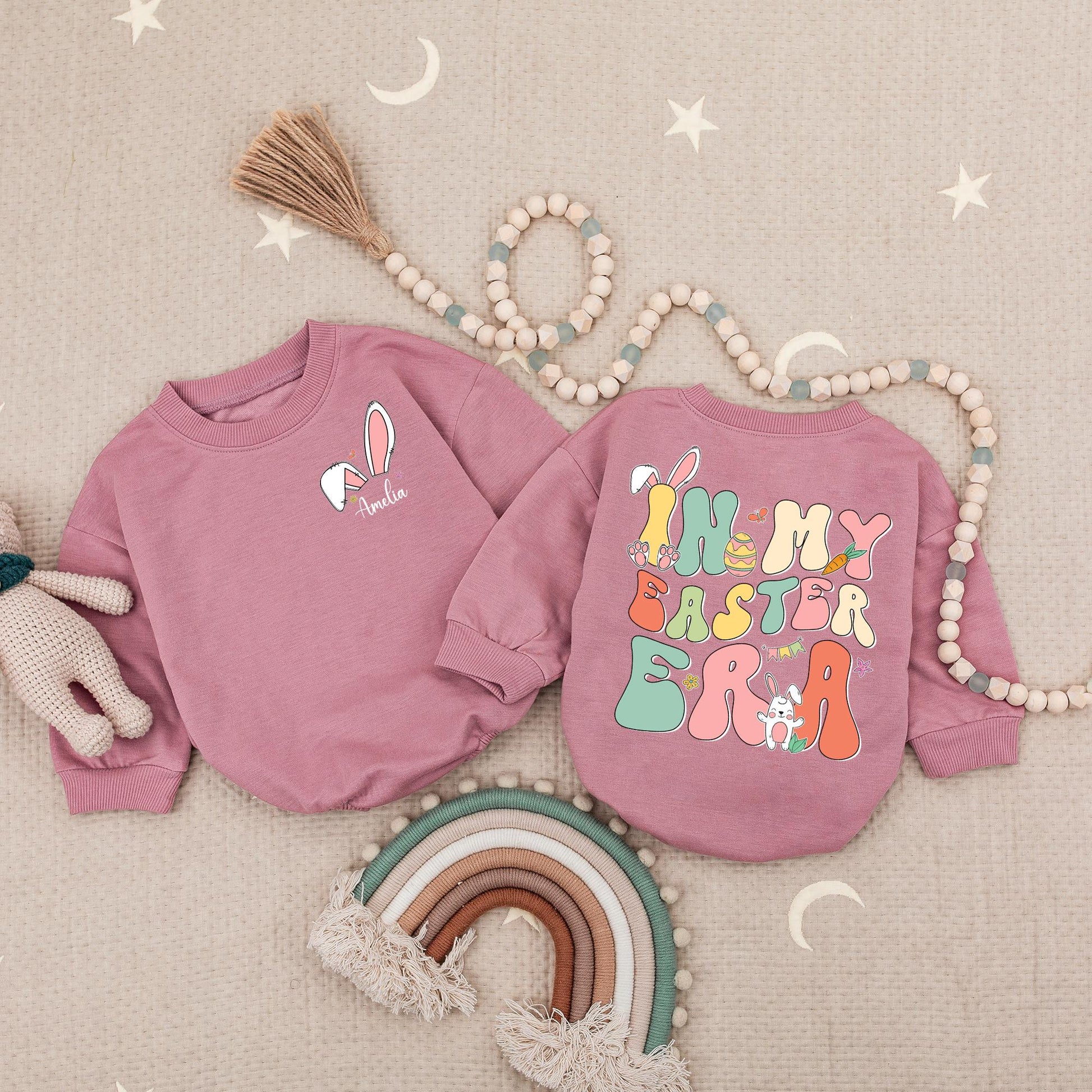 Personalized In My Easter Day Era Romper, Custom Name First Easter Outfit, Cute Bunny Baby Bodysuit, Happy Easter Day Gift for Newborn, Baby Shower (136 chars)