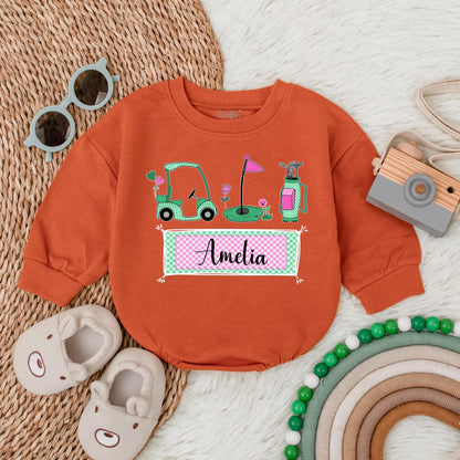 Personalized Baby Girl Golf Romper Daddy's Little Buddy Golf Outfit Future Golfer Gift Cute Baby Clothes 139