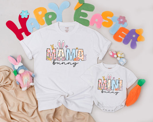 Mama Mini Bunny Matching Shirts, Easter Family Outfit, Cute Whimsical Design, Mommy and Me, First Easter Outfit, Birthday Gifts, Personalized Option Available