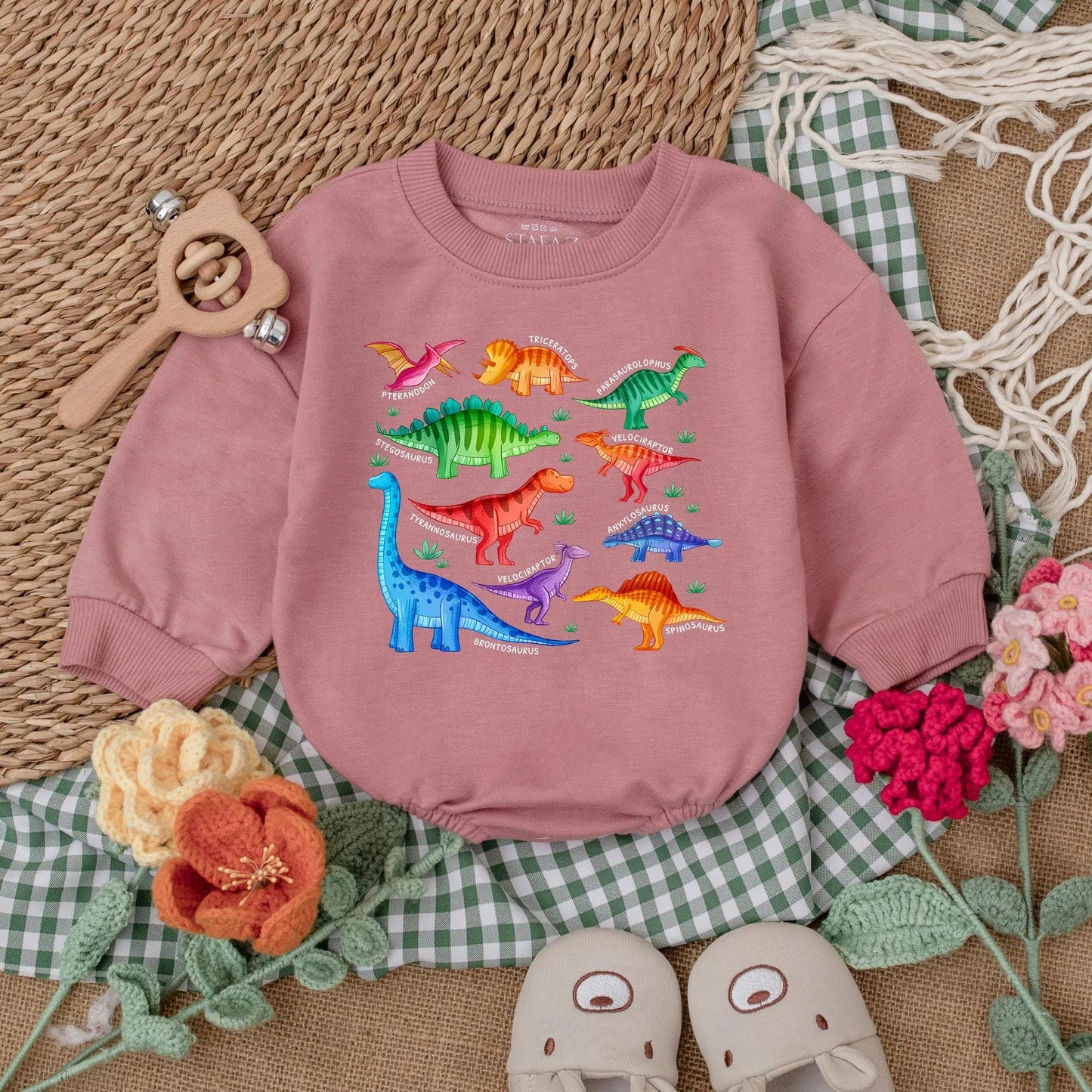 Dinosaur Baby Bodysuit & Romper | Cute Birthday Boy Gift | Dino Shower Outfit | Baby Boy Clothes | Animal Lover Baby Shower Gift (139 Characters)