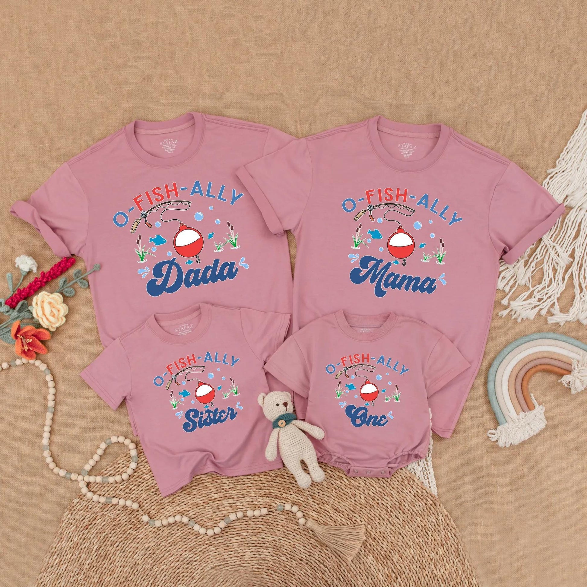O-Fish-Ally One Matching Birthday Shirt Fishing Family Outfit Mommy and Me First Birthday Gift