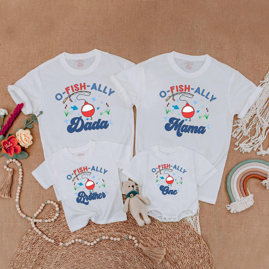 O-Fish-Ally One Matching Birthday Shirt Fishing Family Outfit Mommy and Me First Birthday Gift