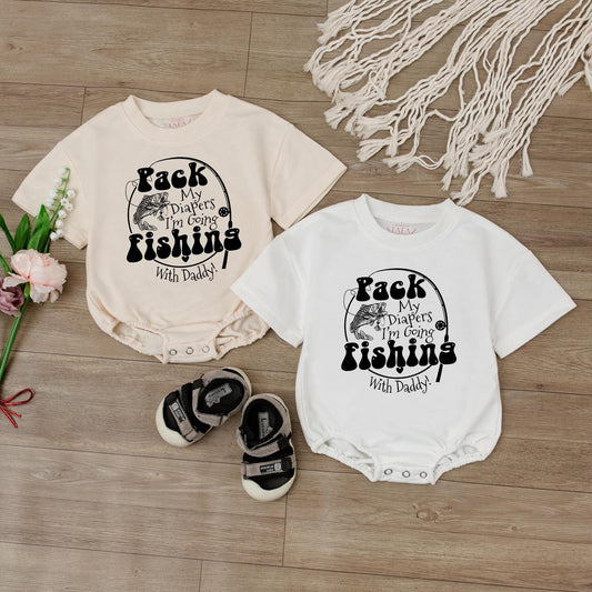 Fishing Baby Romper, Daddy and Me Outfit for Baby Boy, Newborn Gift, Cute Fishing Bodysuit, Outdoor Baby Clothes, Baby Shower Gift