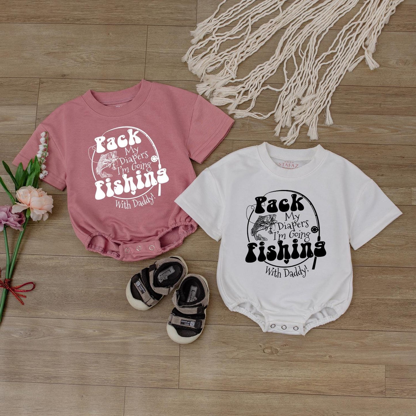 Fishing Baby Romper, Daddy and Me Outfit for Baby Boy, Newborn Gift, Cute Fishing Bodysuit, Outdoor Baby Clothes, Baby Shower Gift