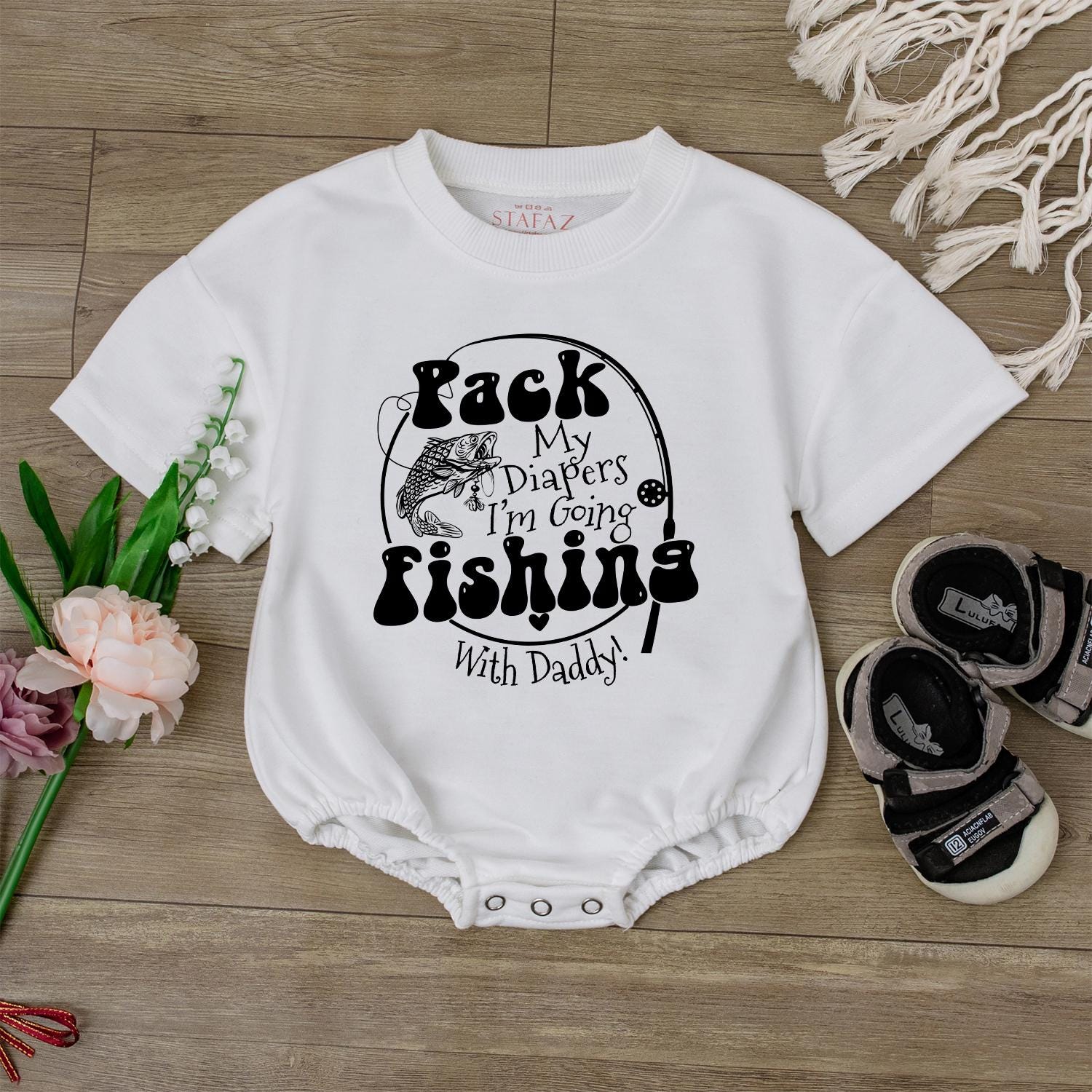 Fishing Baby Romper, Daddy and Me Outfit for Baby Boy, Newborn Gift, Cute Fishing Bodysuit, Outdoor Baby Clothes, Baby Shower Gift