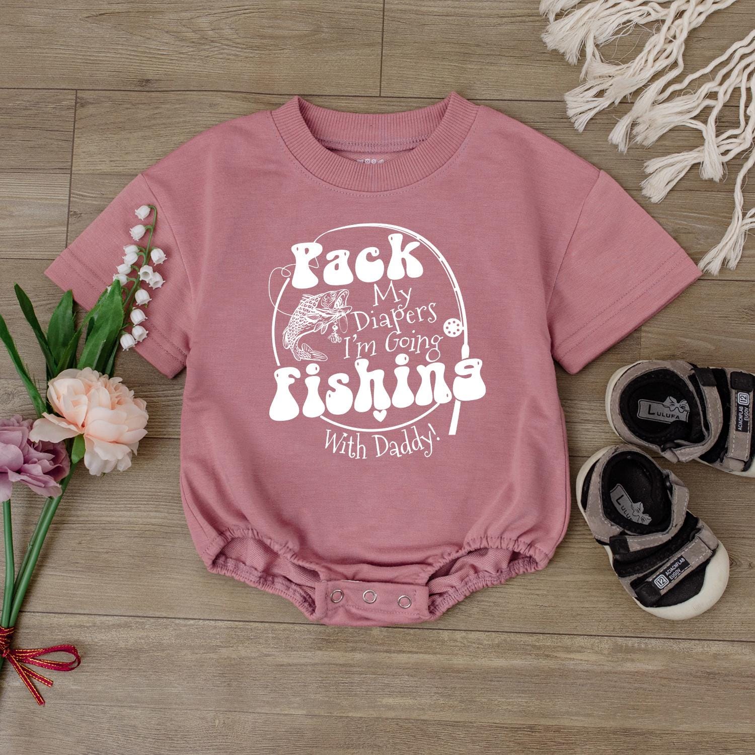 Fishing Baby Romper, Daddy and Me Outfit for Baby Boy, Newborn Gift, Cute Fishing Bodysuit, Outdoor Baby Clothes, Baby Shower Gift