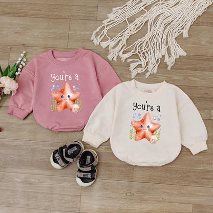 Starfish Baby Romper, Ocean Theme Bodysuit for Baby Girl or Boy, Cute Sea Star Outfit, Under the Sea Beach Clothes, Summer Toddler Gift