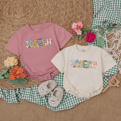 Personalized Beach Baby Romper Ocean Theme Summer Bodysuit Custom Name New Baby Shower Gift Infant Bubble Outfit Gender Neutral