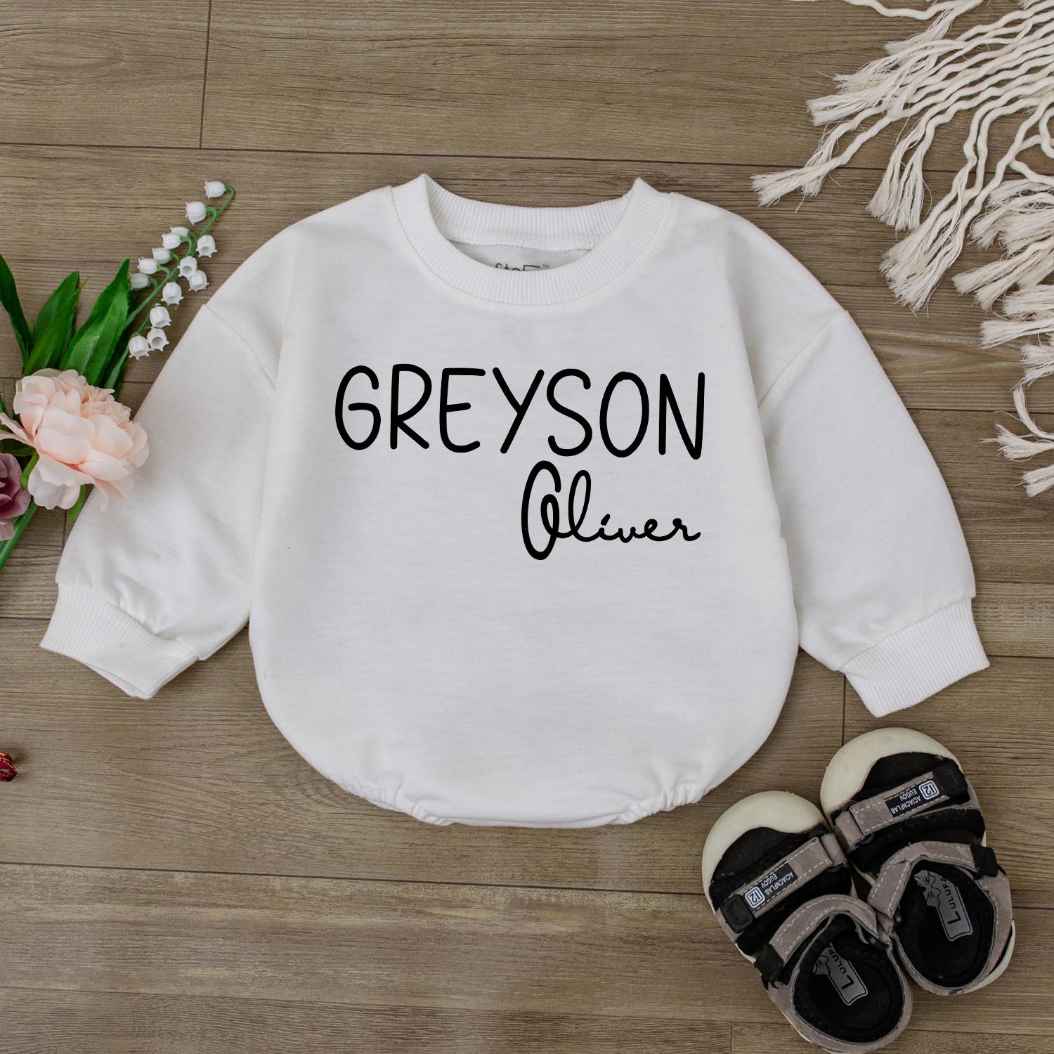 Personalized Baby Bodysuit with First & Middle Names - Custom Newborn Outfit, Coming Home Gift, Baby Shower Present