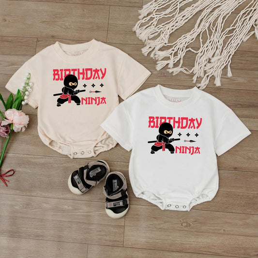 Cute Ninja Baby Romper First Birthday Outfit Funny Baby Boy Clothes Personalized Baby Gift Soft Cotton Comfortable