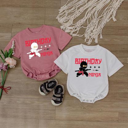 Cute Ninja Baby Romper First Birthday Outfit Funny Baby Boy Clothes Personalized Baby Gift Soft Cotton Comfortable