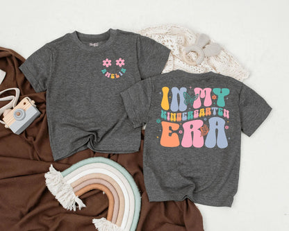 Personalized Kindergarten Era Shirt for Toddler Girl - Back to School Tee with Custom Name - First Day of Preschool Outfit - Retro Style