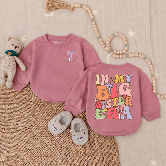 Big Sister Romper Floral Toddler Outfit Birth Announcement Gift Baby Girl Sweet Meadow Design Comfortable Cotton Baby Clothes