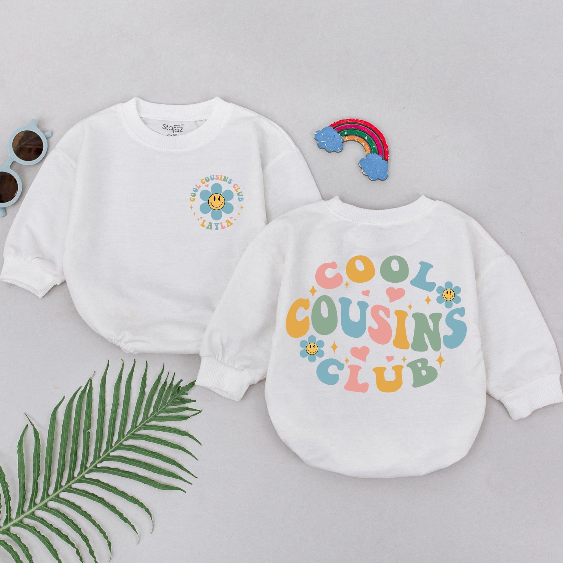 Cool Cousins Club Romper Personalized for Baby's Crew Matching Outfit Newborn Gift Fun Cousins Cotton Soft Bodysuit Infant Outfit for Boys or Girls