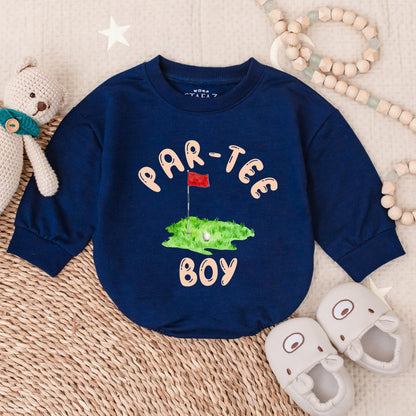 Boys Golf Birthday Bubble Romper Toddler Par-Tee Outfit Cake Smash Tee Shirt First Birthday Party Gift Kids Golf Themed Celebration