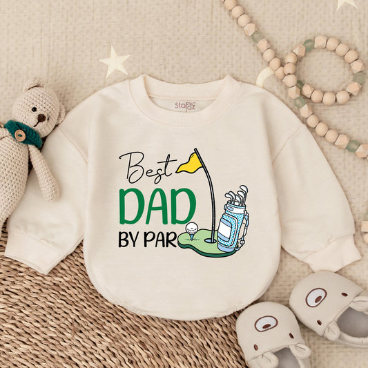 Best Dad by Par Boy Bubble Romper Golf Themed Toddler Shirt Perfect for Boys Golf Party Outfits Cute Golf Tees