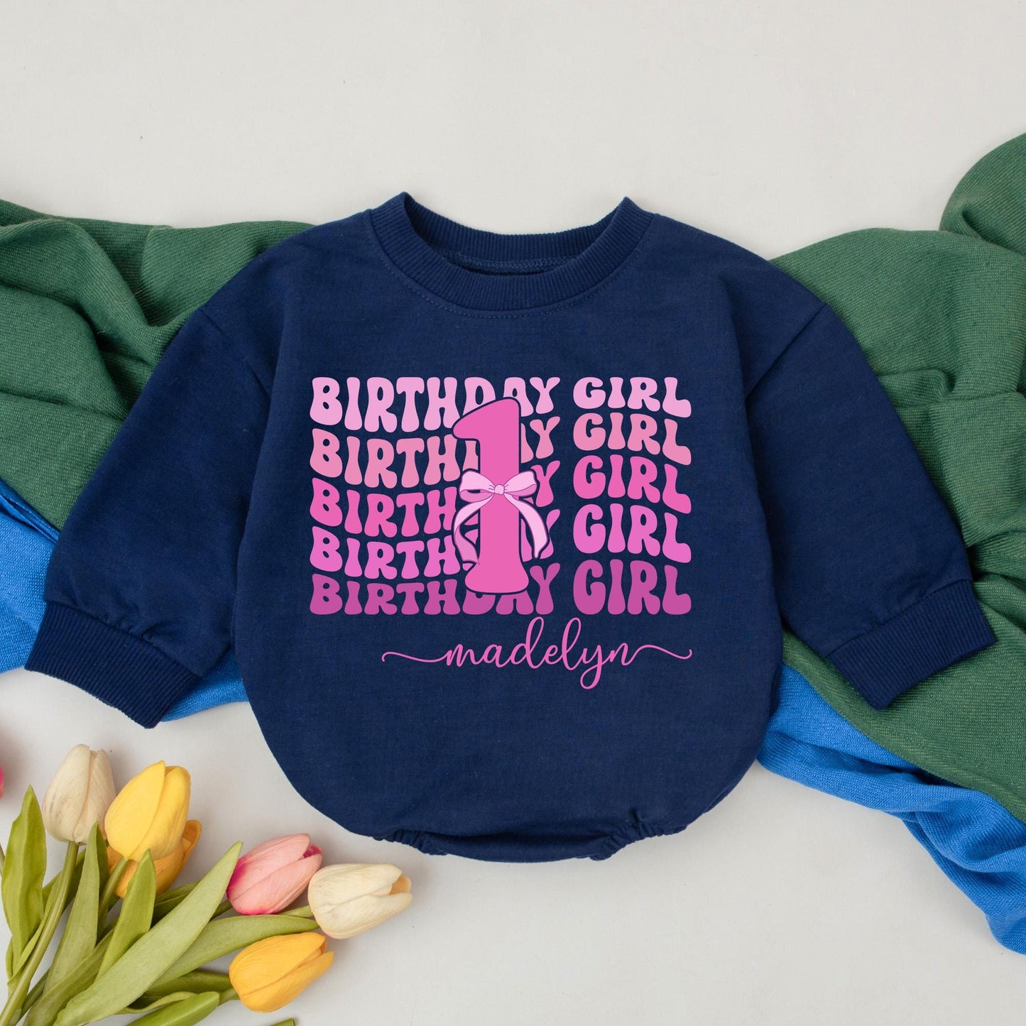 Personalized Pink First Birthday Girl Romper Baby Outfit One Year Old Cake Smash Bodysuit Comfortable Cotton Gift Idea