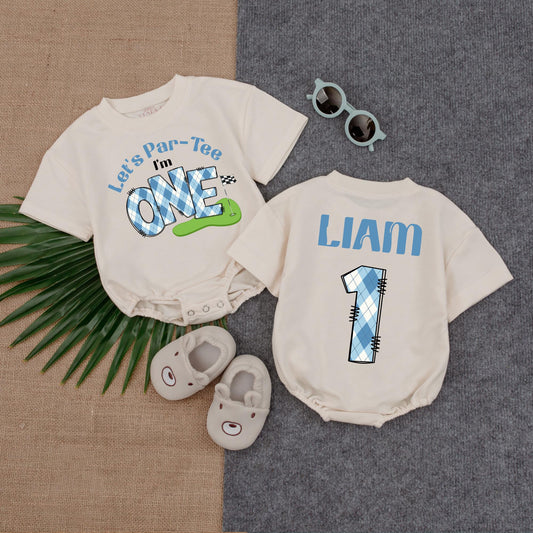 Let's Par Tee I'm One Toddler Golf Romper Boys First Birthday Party Outfit Baby Golf Clothes Cute