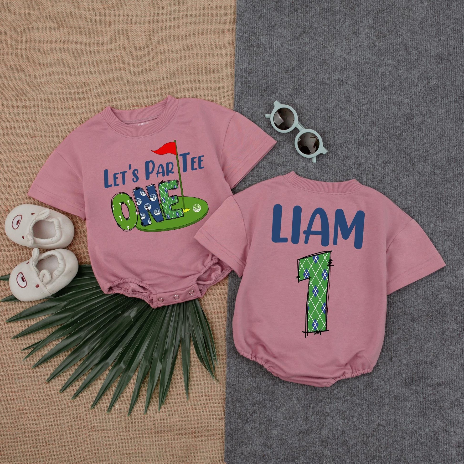 Let's Par Tee! Baby Boy's First Birthday Golf Romper Outfit Toddler Golf Clothes Party Gift