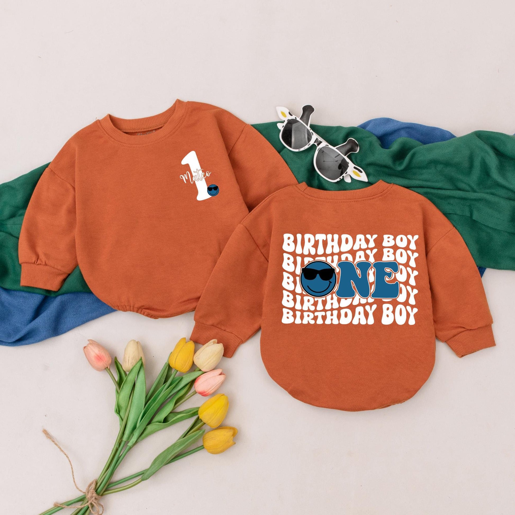 ONE Cool Dude Personalized First Birthday Romper Custom Name Baby Boy Outfit Toddler Gift