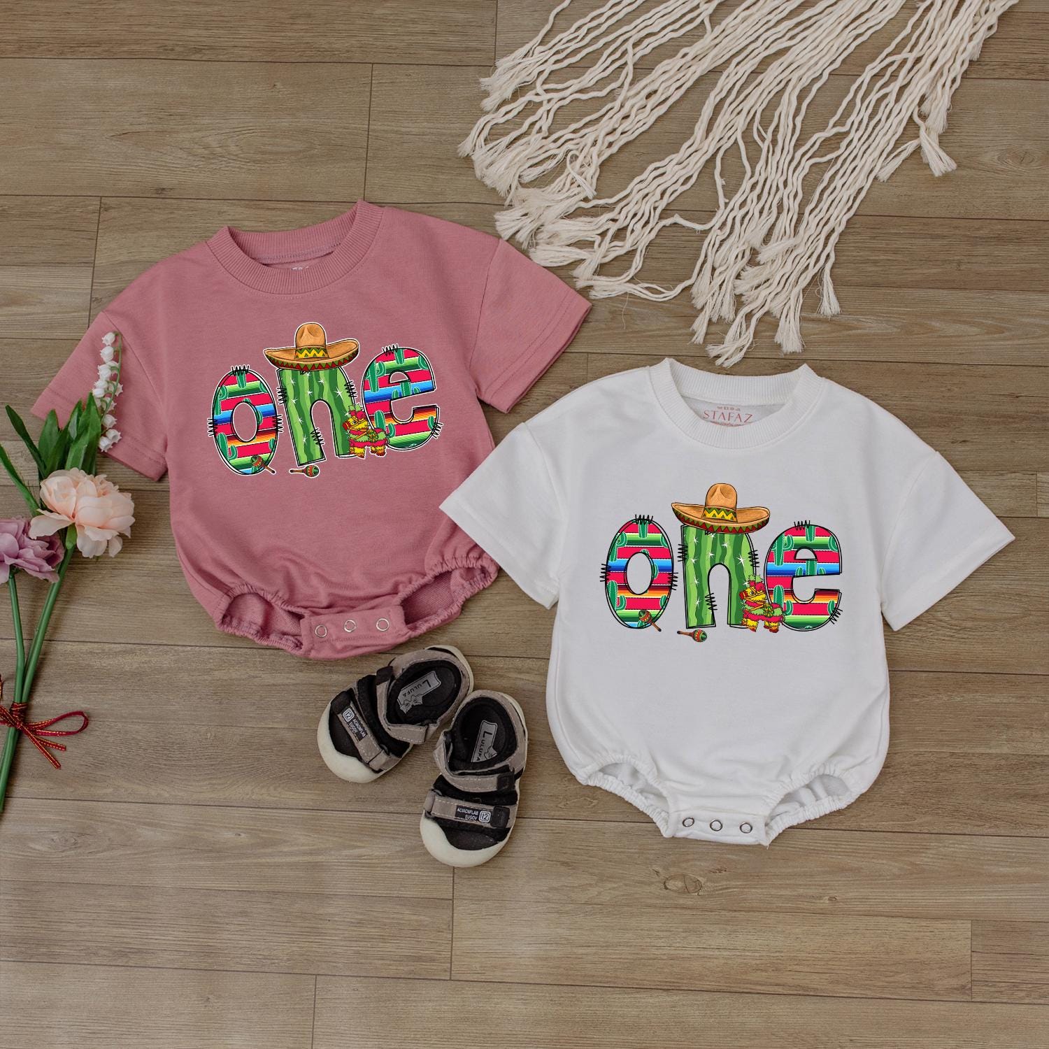 Cute Fiesta 1st Birthday Baby Romper Uno Fiesta Outfit Cinco de Mayo Baby Shower Gift