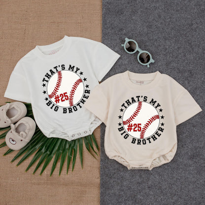 Big Brother Baseball Romper Game Day Outfit for Baby Boy, Baseball Fan Toddler Clothes, Big Bro Baseball Lover Gift