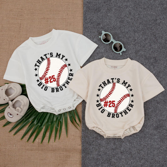 Big Brother Baseball Romper Game Day Outfit for Baby Boy, Baseball Fan Toddler Clothes, Big Bro Baseball Lover Gift