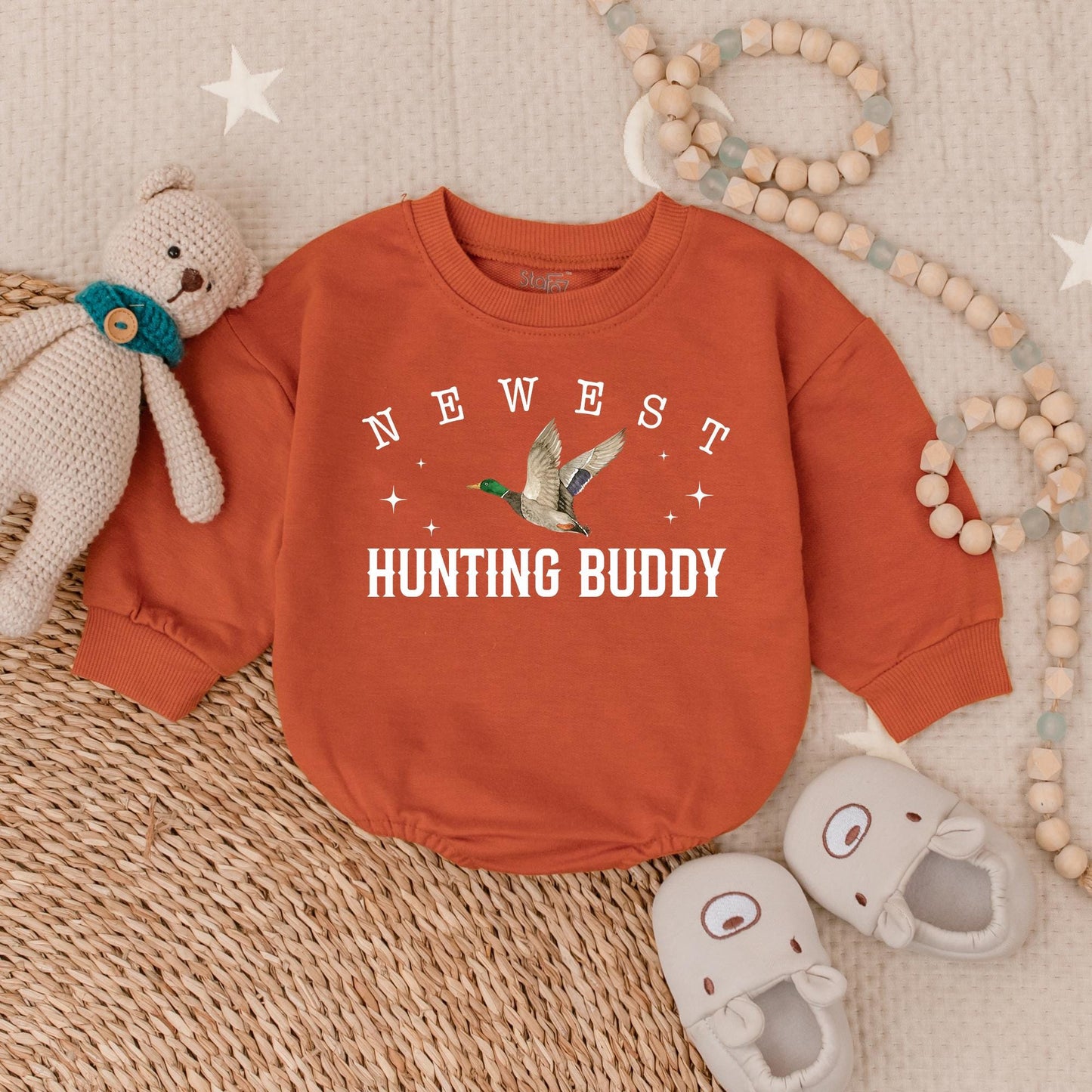 Duck Hunting Buddy Bubble Romper Mallard Duck Baby Bodysuit Adorable Newborn Gift Cute Fall Baby Clothes