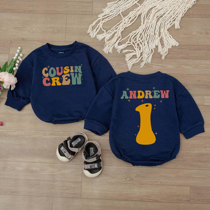Cousin Crew Baby Birthday Outfit Personalized First Birthday Sweatshirt for Boys and Girls Cousin Matching First Birthday