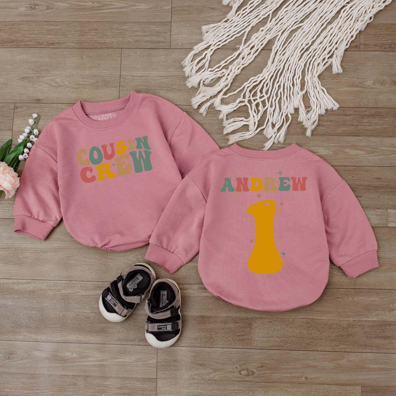 Cousin Crew Baby Birthday Outfit Personalized First Birthday Sweatshirt for Boys and Girls Cousin Matching First Birthday