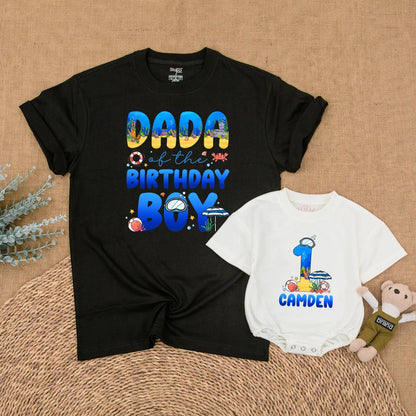 Ocean Birthday Matching Family Shirts Sea Animals Theme First Birthday Party Gift "Oneder the Sea" "Whale Birthday"